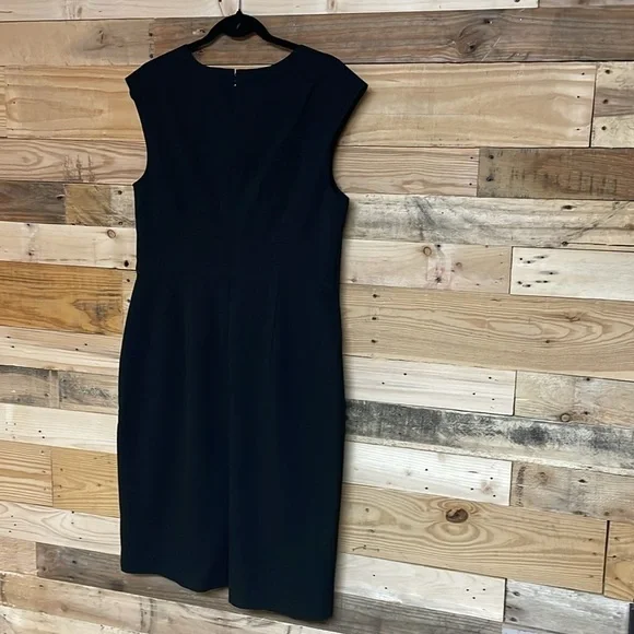 Ann Taylor Factory Size 10 Elegant Black Form Fitted Midi Dress - Picture 10 of 10